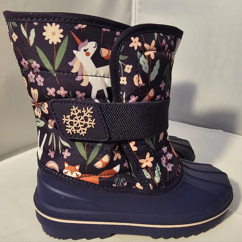 The Children's Place Kids' Unicorn Print Winter Boots Sz 11 Toddler